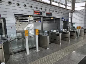 Turnstiles at the subway entrance (attach to reader, yellow marker is not used)