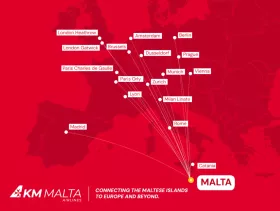 KM Malta Airlinesi marsruudikaart