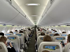 Interior of the airBaltic Airbus A220