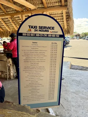 Taksoteenuste hinnakiri Punta Cana lennujaamast PUJ
